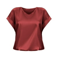 Košulje za žene labave fit grafički i ljetni satensku majicu sa satenom majicom za žene