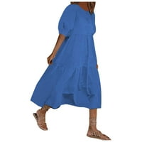 Boho haljine za žene ljetna plaža plus veličine maxi haljina florirana ruffle closety kratki rukav midi