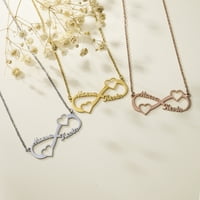 Personalizirano prilagođeno ime Infinity ogrlica sa izrezom za žene za žene nakit, zlato, srebrna i