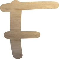 Nedovršeno drveno slovo F, slikanje 12 '' visokog obrtnog obrtnog drveta, zidni oblicni oblik