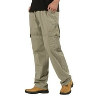Zuwimk teretni pantalone za muškarce, muški teški tegobe za teške težine Stretch elastični struk Jogger Sportske hlače nacrtavaju sportske pantalone sive, l