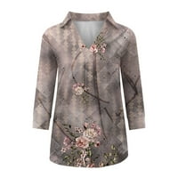 Ženski rukav dressy bluze v Tunic ovratnik na vratu Torbi slatka cvjetna tiskana ljeta Flowy majica