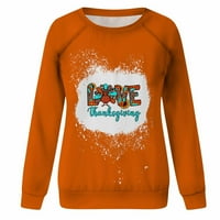 COURTINSKE MUZIKE THIRTS za žene Dan zahvalnosti Okrugli džemper Bluza Duks bez karovine Narančasta
