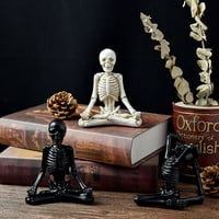 Kip igara za kosture joge od kosturnih nosača kostura Halloween figurice Meditirajući stol Kolekcionarski kućni ukrasni, Polyresin