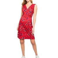 Trudnice Ljeto Summer haljina bez rukava moda Svestran cvjetni print Kroz V-izrez Haljina Ležerne prilike