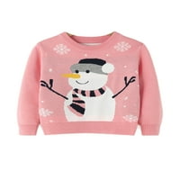 Grianlook Boy Loase Xmas pletene džempere Božićni ELK Print Pulover igrajući krak za vrat Jumper Top