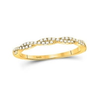 10KT Žuta zlatna žena Okrugli dijamantni zaokret band-prsten CTTW