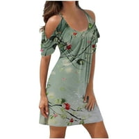 Haljine za plažu za žene Trendy ponude za uklanjanje ženskih ljetnih mini haljina od ramena visok struk
