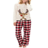 Gwiyeopda Family Božićne pidžame postavlja Xmas Roditelj-Child dugih rukava noćna rublja