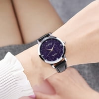 Porfeet Starry Sky Watch pokazivač modne žene okrugli biranje Kvarcni ručni sat za upoznavanje