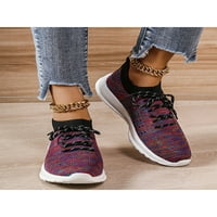 Daeful Womens Casual Cipele pletene gornje čarape za čarape čipke stanovi sportovi Sportska prozračna