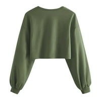 Wozhidaoke T majice za žensku košulju dugi 3D pullvoer vrhovi rukava tiskani ispisani duksevi ženske zvezde ženska bluza zelena xl