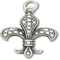 Sterling Silver 16 Unise francuska baština Fleur de Lis Privjesak ogrlica sa dizajnom kruga