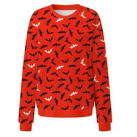 Pad džempera za žene prevelizirani džemperi za žene casual moda Halloween Print Dugi rukav O-izrez TOP