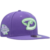 Muška nova Era Purple Arizona Diamondbacks Lime bočna mrlja 59Fifty ugrađeni šešir