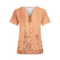 Ženski ljetni vrhovi modni V-izrez Print casual labav kratki rukav gornji majica s kratkim rukavima V-izrez
