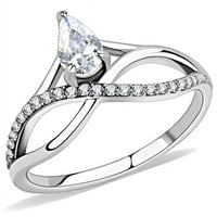 Alamode DA149- Ženski prsten od nehrđajućeg čelika od nehrđajućeg čelika sa AAA CRT CZ-om - Veličina