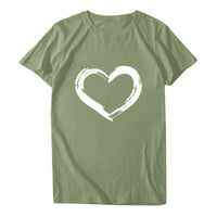 Giligiliso Žene kratkih rukava Crewneck Ispis u obliku srca, majica za bluza
