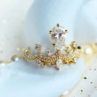 Ženska modna prstena za vjenčani prsten Slatka djevojka prsten za žene suze zakrivljene set krune prstenaste