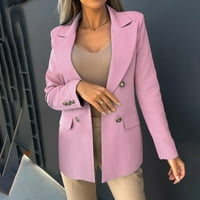 Simplmasygeni jakne za žene čišćenje kaputa Ženska poslovna odjeća od punog boja s dugim rukavima Gornji kaput od jakne