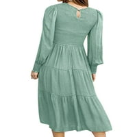 Gomelly Dame Line haljina Čvrsta boja Maxi haljine Loose žene Seksi odmor za posadu Svijetlo zelene