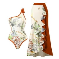 Podstavljeni bikini ženski kupaći kostimi + prikrivaju dva vintage print kupaćim kostima Monokini Bikini