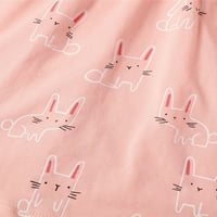 Pfysire Toddler Girls Kids kratkih rukava Mini haljina Ležerne prilike ružičaste 4T-5T