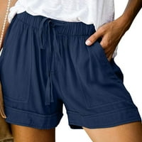 Plus veličina Ženska elastična struka vuče vruće hlače Dame Ljetne kratke hlače mornarice