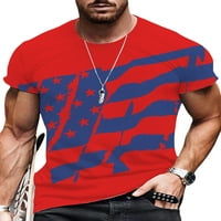 Eyicmarn Men Ležerne košulje, kratki rukav okrugli izrez Star Striped Print Laop party Street Proljeće