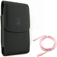 Pink 10FT CABLE W CASE Clip za remen Samsung Galaxy S Fan Edition - USB-C do TIP-C PD Brzi kabel za
