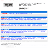 Prednji set kočione ploče - kompatibilan sa - GMC Yukon 2013