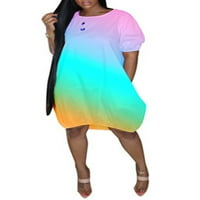 Julycc ženska gradijentna boja okrugla Thertern haljina