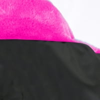 Fau krzno kaput - gornja odjeća Čvrsta čestica s dugim rukavima Cardind ogrlica modna runa jakne na kopnu Hot Pink XXXXL