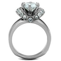 Luxe nakit dizajnira ženski prsten od nehrđajućeg čelika s okruglim kubičnim cirkonijom - veličine 8