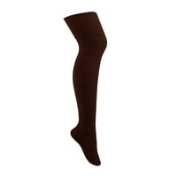 Žene preko koljena visoko nejasne čarape Solidne boje ugodne nogu Zimske kuće Sleep Socks Fleece Begh