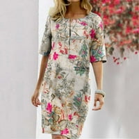 Ljetne haljine za ženske klirence zzwxwb haljine za žene Ženska ljetna boemska V-izrez Print Ruhove