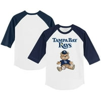 Dojenčad sitni otvor bijeli mornarički tampa zaljev za majicu za majicu raglan majica Teddy Boy