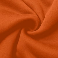 Žene casual vrhovi - vrat izrez labavi duks pulover dugih rukava za slobodno vrijeme narančasta