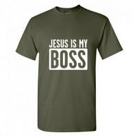 Isus je moj šef sarkastičan majica za odrasle Humor Fit dobro tee božićna odjeća poklon rođendan godišnjica