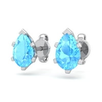 Superjeweler Carat Pear Shape Blue Topaz Stud minđuše u srebru sterlinga za žene, tinejdžere i djevojke