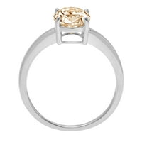 2. CT sjajan ovalni rez prozirni simulirani dijamant 18k bijeli zlatni pasijans prsten sz 11