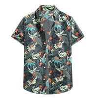 Sanbonepd Muške košulje za ruke muškarci kratki rukav labav košulja Havajska cvijeća