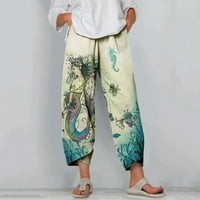 Ženske hlače Lady Ležerne prilike Cvijeće Ispis Elastične struke Široke pantalone hlače Hlače duge hlače
