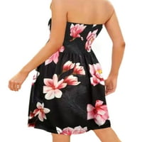 Rejlun Ženske kratke mini haljine Swing sandress tunička haljina Ruched labav ljetni cvjetovi 3xl