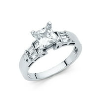 Jewels 14k Bijelo zlato Kubična cirkonija CZ Zaručnička prstena veličine 5