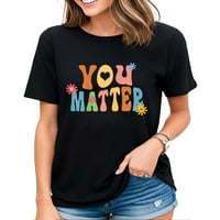 Prilično ste materiji Retro stil pozitivnih poruka Nastavnici Cvijeće ženske majice crna 2x-velika