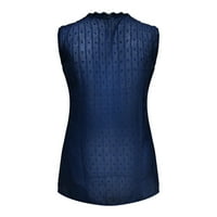 Clearce Crochet prsluk za žene bez rukava TOP prsluke čipke V-izrez Bluze za uši izvučenu ležernu bluzu