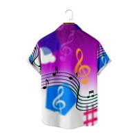 3D glazbene majice za žene Big i visoki obični fit casual kratkih rukava Grafički vježbanje majica TEES Trendy Holiday Beach Havajski majice sa džepom Multicolor L