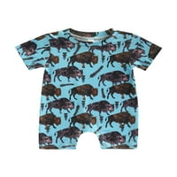 Musuos Baby Josper, točkice za životinje Print okrugli vrat kratkih rukava ljetna odjeća za dječake djevojke, 0 mjeseci