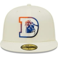 Muški novi Era krem ​​Denver Broncos Chrome Color Dim 59Fifty ugrađeni šešir